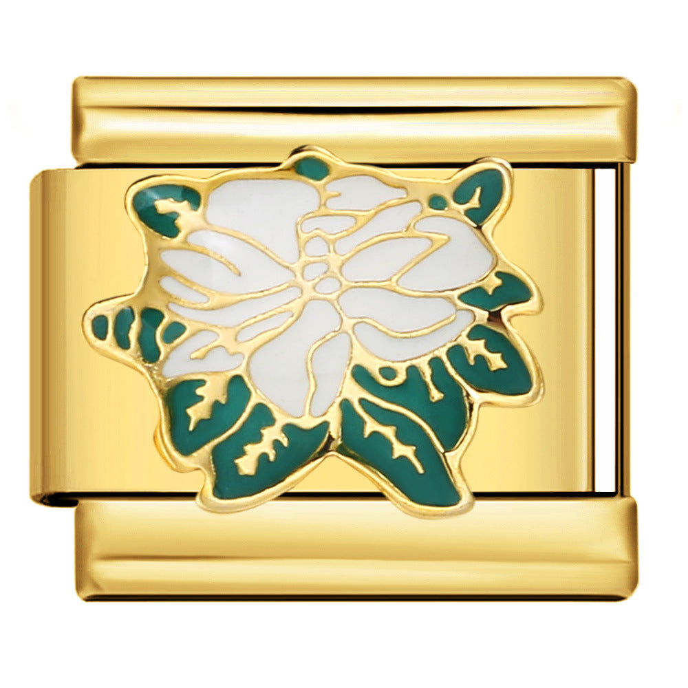 Wholesale  Italian module welding oil dripping titanium steel  DIY Bracelet