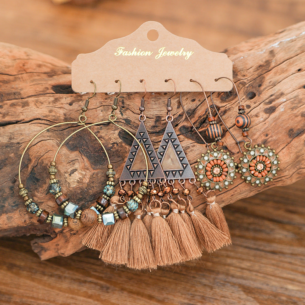 Wholesale Zinc Alloy Ethnic Style Hand woven Earrings Fashion Accessory Gift
