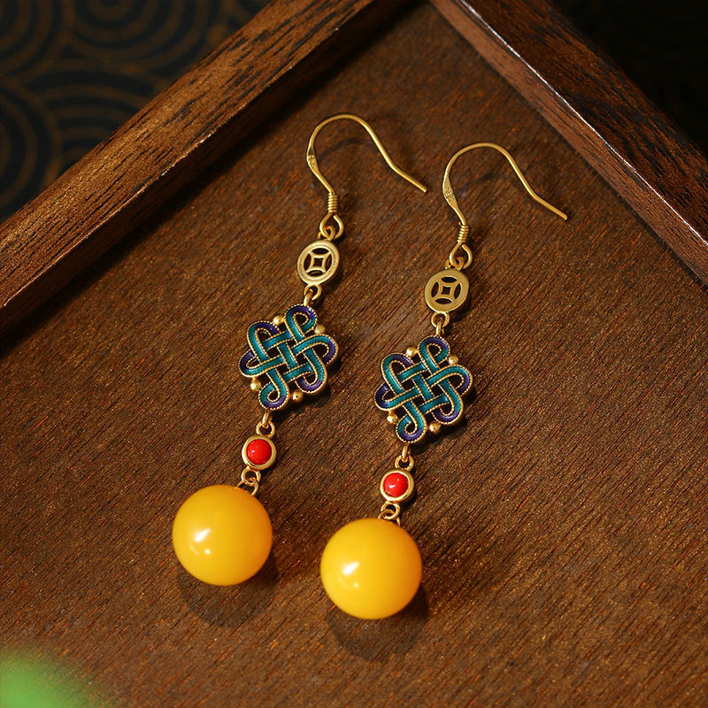 Wholesale Chinese Style Antique Jade Earrings - Trendy Fashion Accessory for Party Wear and Gift Boutique