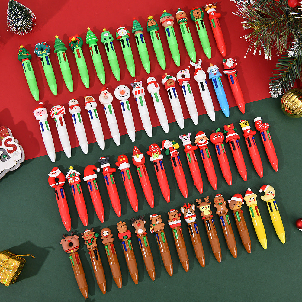 Wholesale Cute cartoon Christmas four-color ballpoint pen
