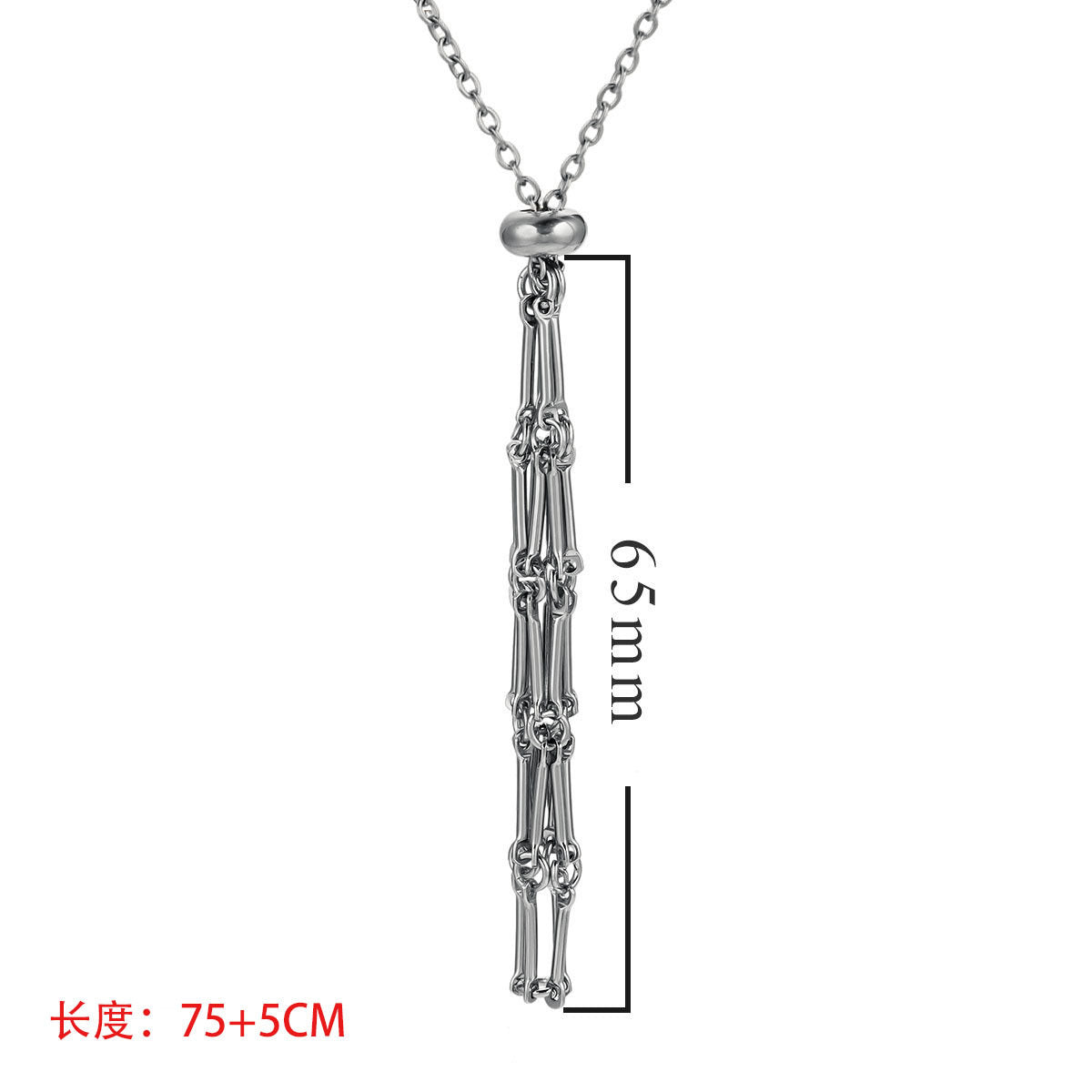 Wholesale Stainless Steel Jewelry Natural Crystal Mesh Pocket Bamboo Necklace