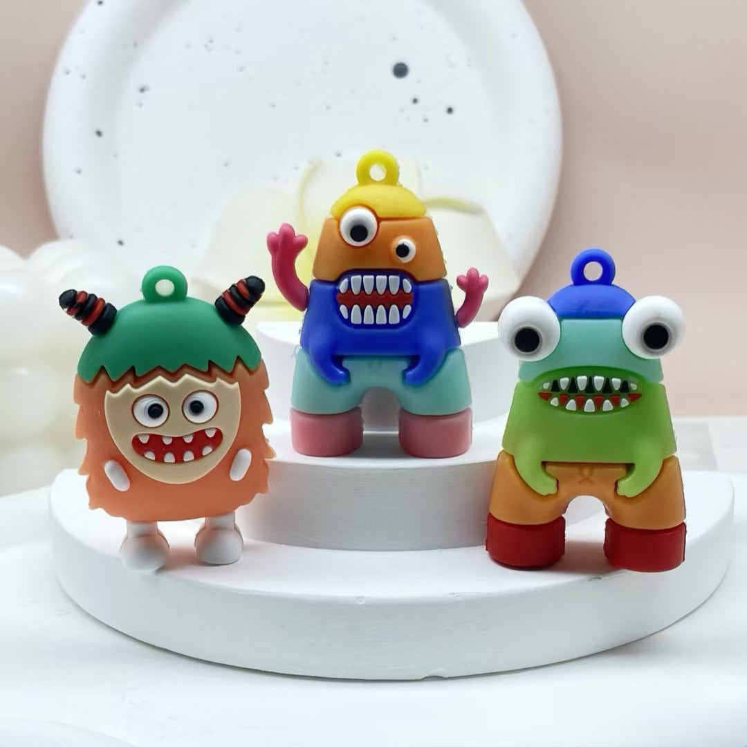 Wholesale Silicone Cartoon Monster Keychains