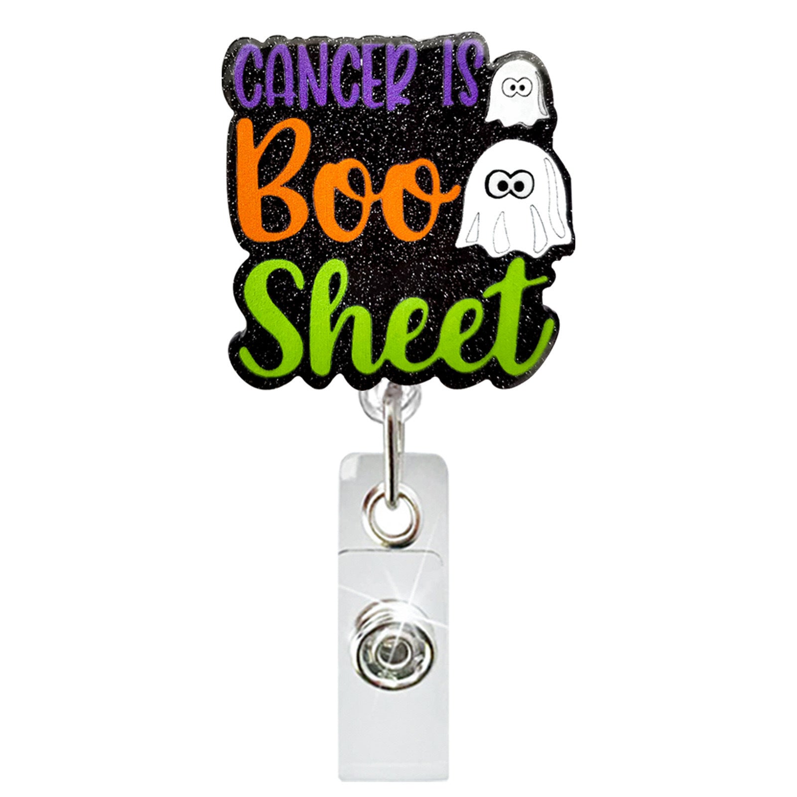 Wholesale Halloween Ghost Series Acrylic Retractable Rotating Badge Keychain