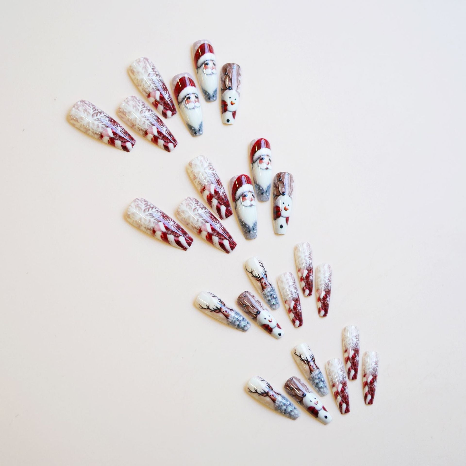 Wholesale 24 Pieces/ box Christmas  Nails Kits Nail Stickers