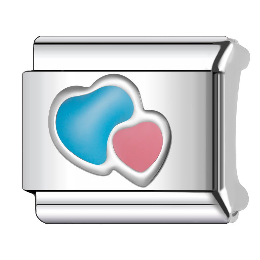 Wholesale Italian Charm Bracelet 9mm DIY Splicing Creative Pattern Stainless Steel Composable Bracelet