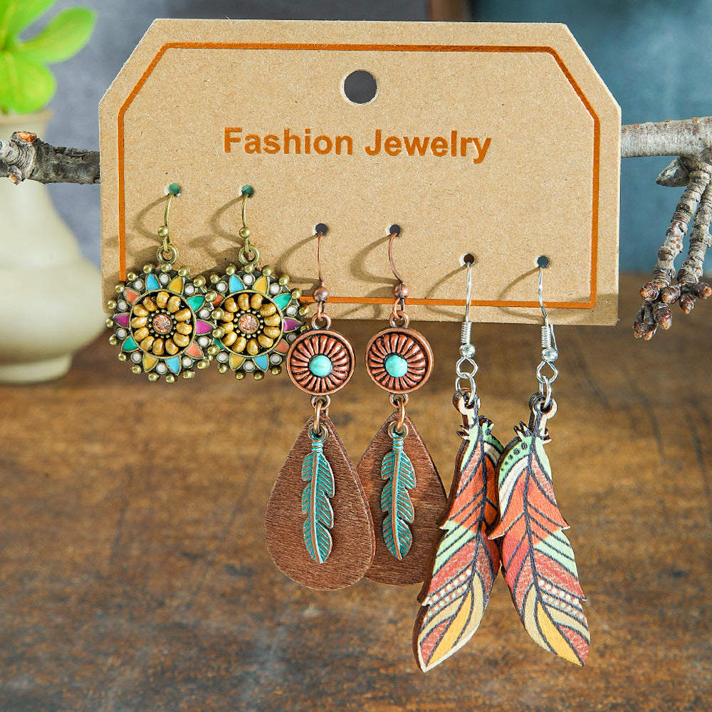 Wholesale Bohemian Retro Earring Set - Mix and Match Party Wear Jewelry Accessory