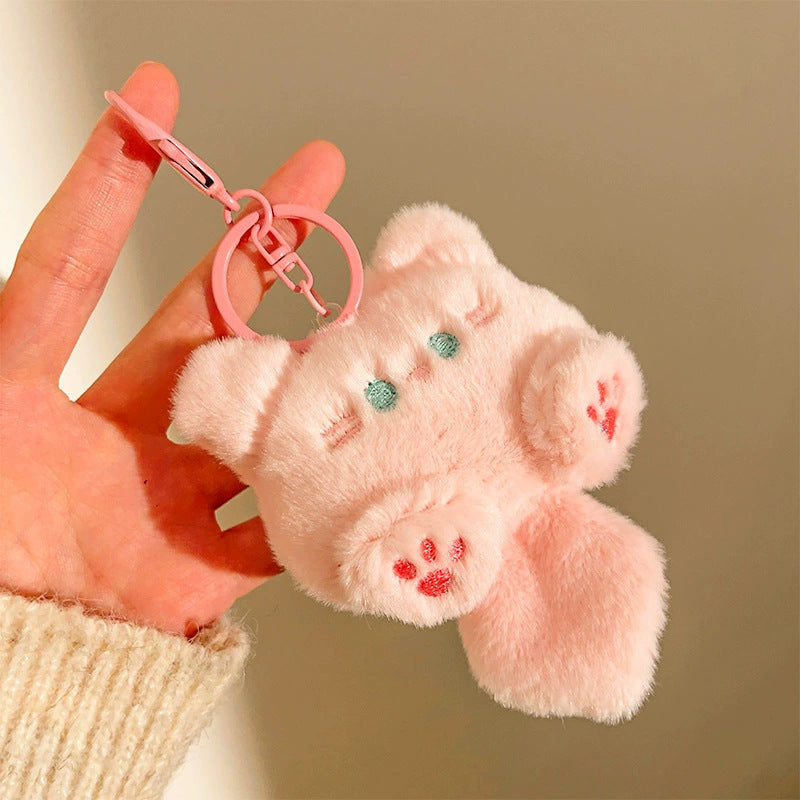 Wholesale Short Plush Cat Keychain DIY Handmade Bag Charm Women S Gift Decorative Boutique Resale