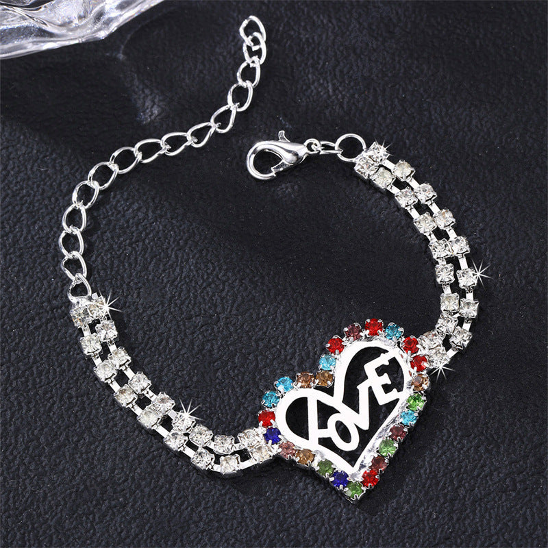 Wholesale  love full diamond three color LOVE full diamond bracelet