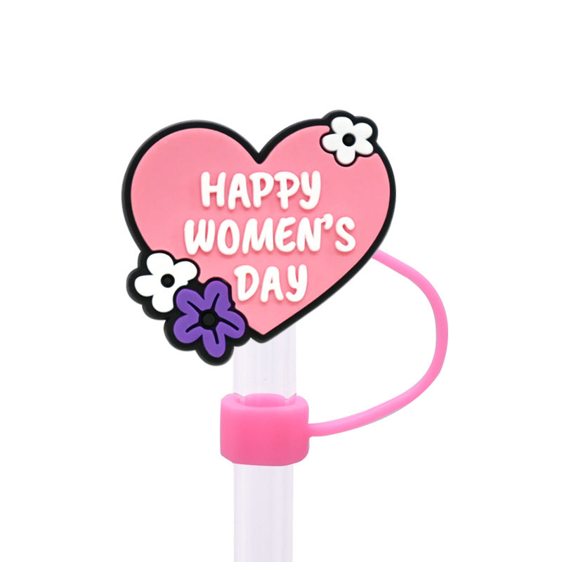 Wholesale Random 100pcs Women's Power Series Straw Cover 10MM Straw Tube Cap