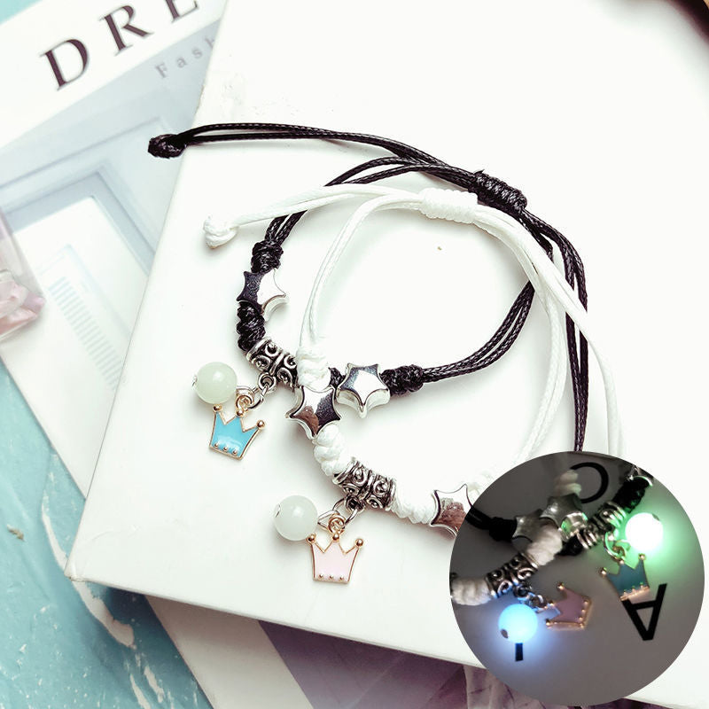 Wholesale Alloy Electroplated Resin Luminous Star Bracelet Glow In The Dark Trendy Everyday Fashion Accessory For Women And Teens