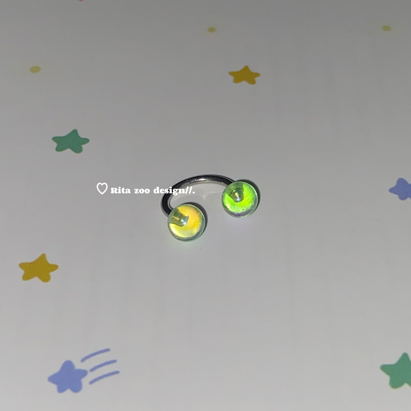 Wholesale Titanium Steel  Green  Star Zircon Earrings