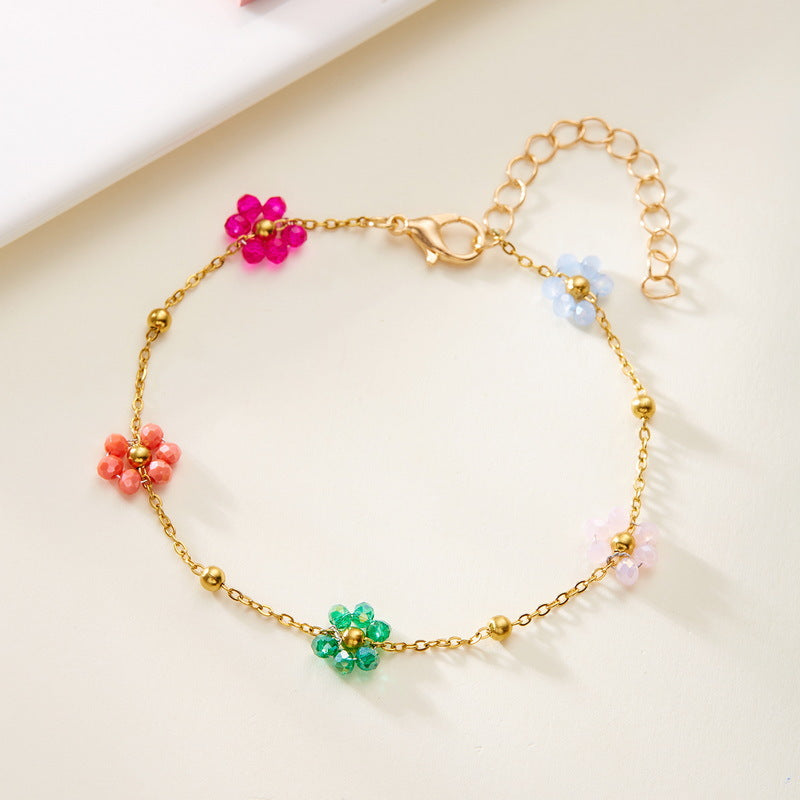 Wholesale Heart Eyes Cherry Rhinestone Bracelet Trendy Fashion Jewelry Accessory For Gift And Boutique Resale
