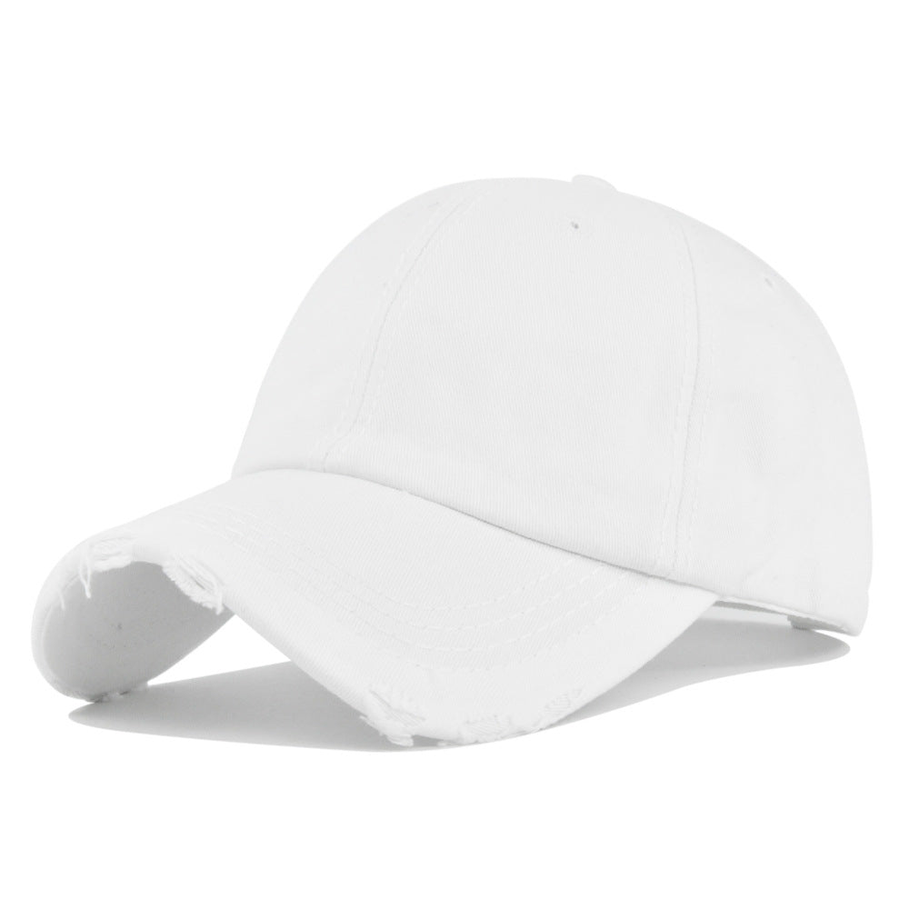 Wholesale Retro Soft Top Hole Washed Distressed Baseball Cap ACC-HT-YMX006