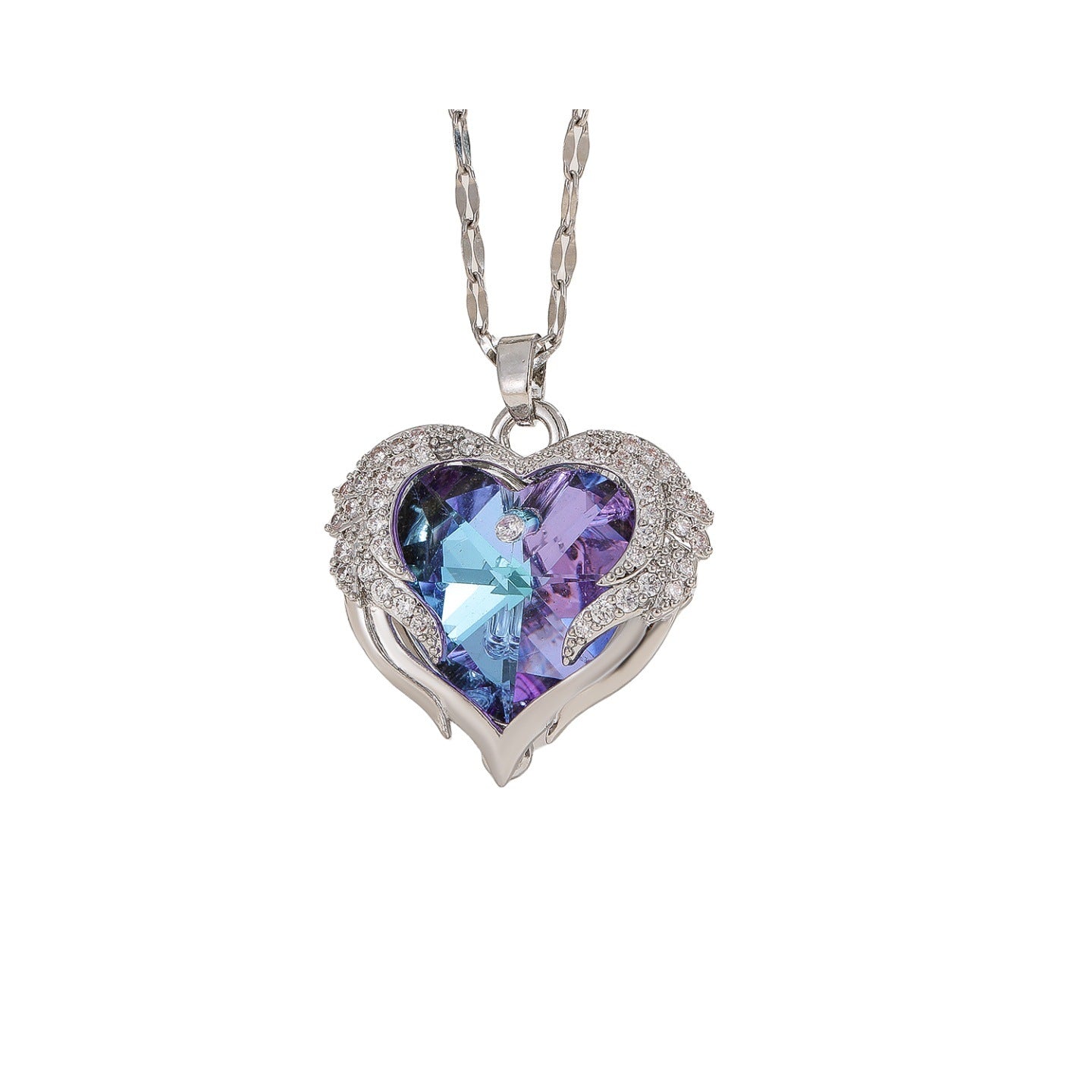 Wholesale Valentine's Day Light Luxury Crystal Heart Necklace