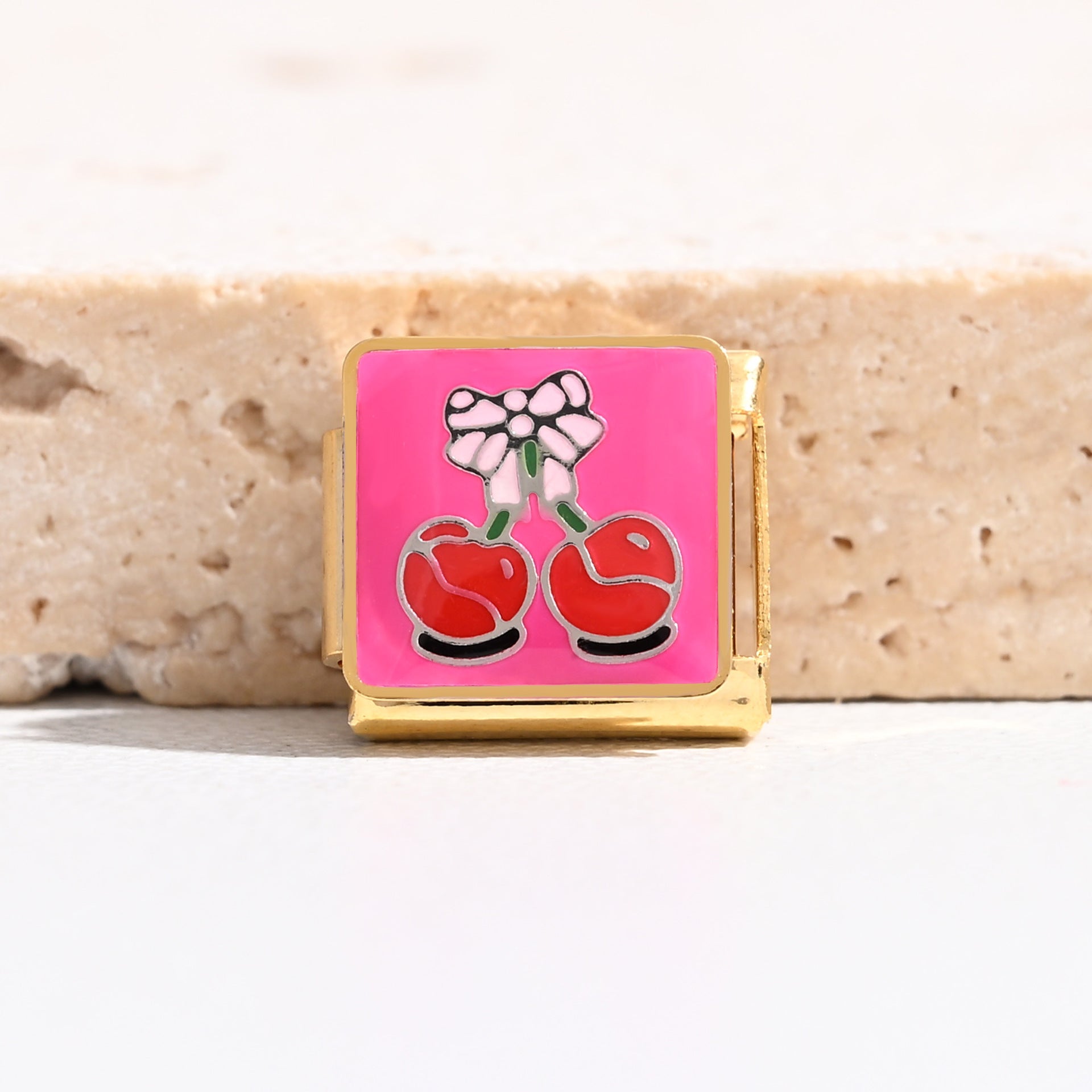 Wholesale  Italian Charm Bracelet 9mm DIY gold fruit series Creative Stainless Steel Composable Bracelet