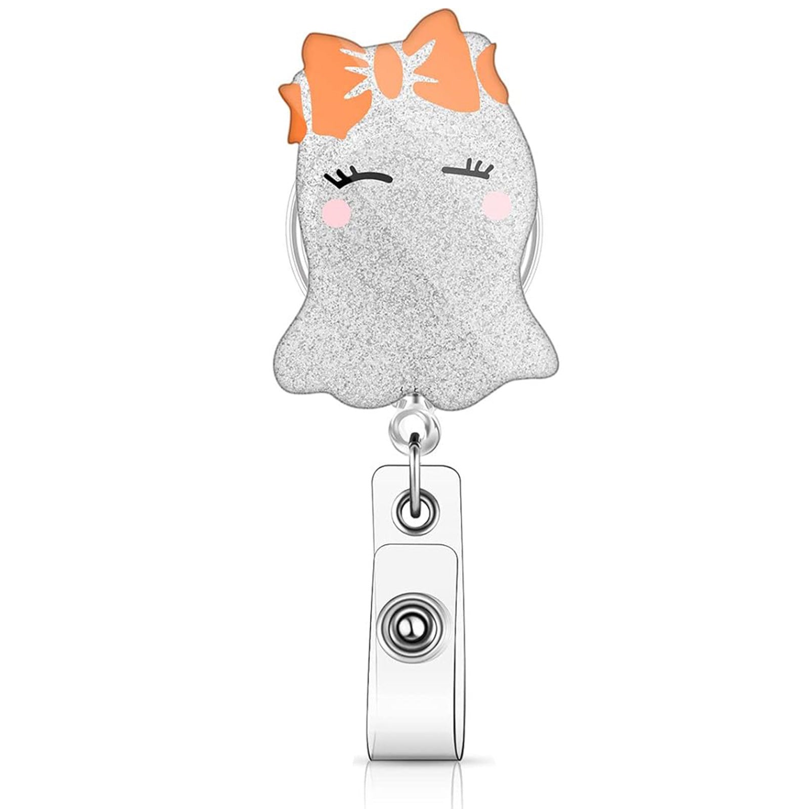 Wholesale  Skull Black Cat Retractable Badge Reel with Glitter Acrylic,  Resale Accessory