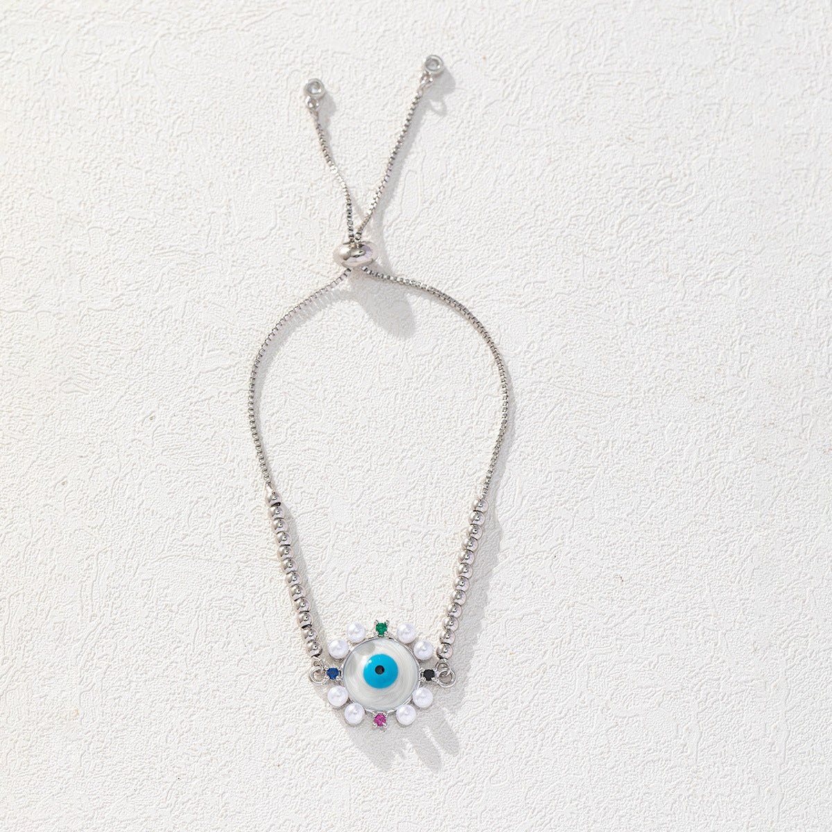 Wholesale Copper Zircon Evil Eye Bracelet Trendy Blue Eye Drip Oil Jewelry Accessory Women S Boutique Gift