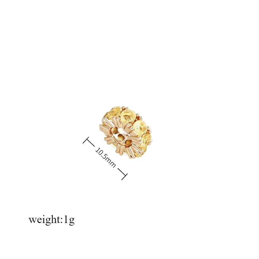 Wholesale Twelve Birthstone Round Hollow Pendant Birthstone Roller Zircon Accessories