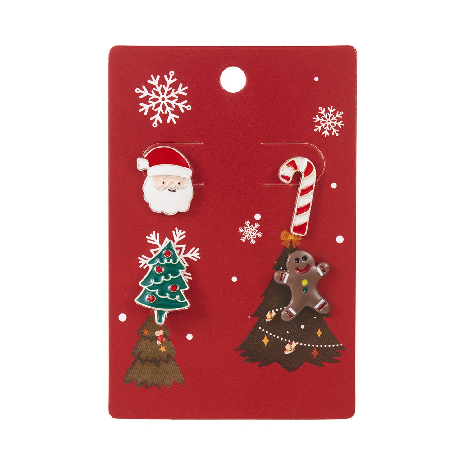 Wholesale Christmas Elk Old Man Bell Gingerbread Man Earrings 4-piece Set