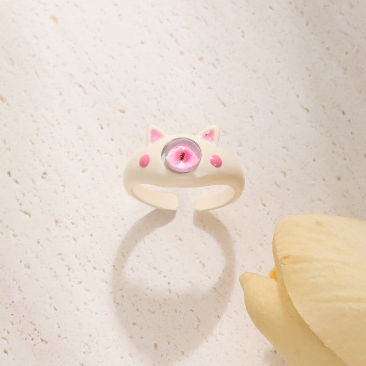 Wholesale Cute Cartoon Monster Colorful Open Rings ACC-RS-JunJie002