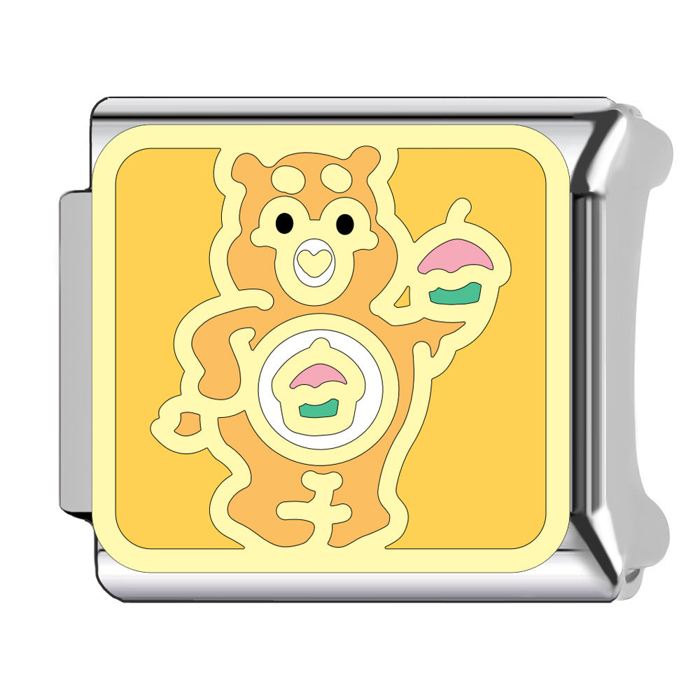 Wholesale Italian Charm Bracelet 9mm DIY Cartoon bear   Creative Stainless Steel Composable Bracelet