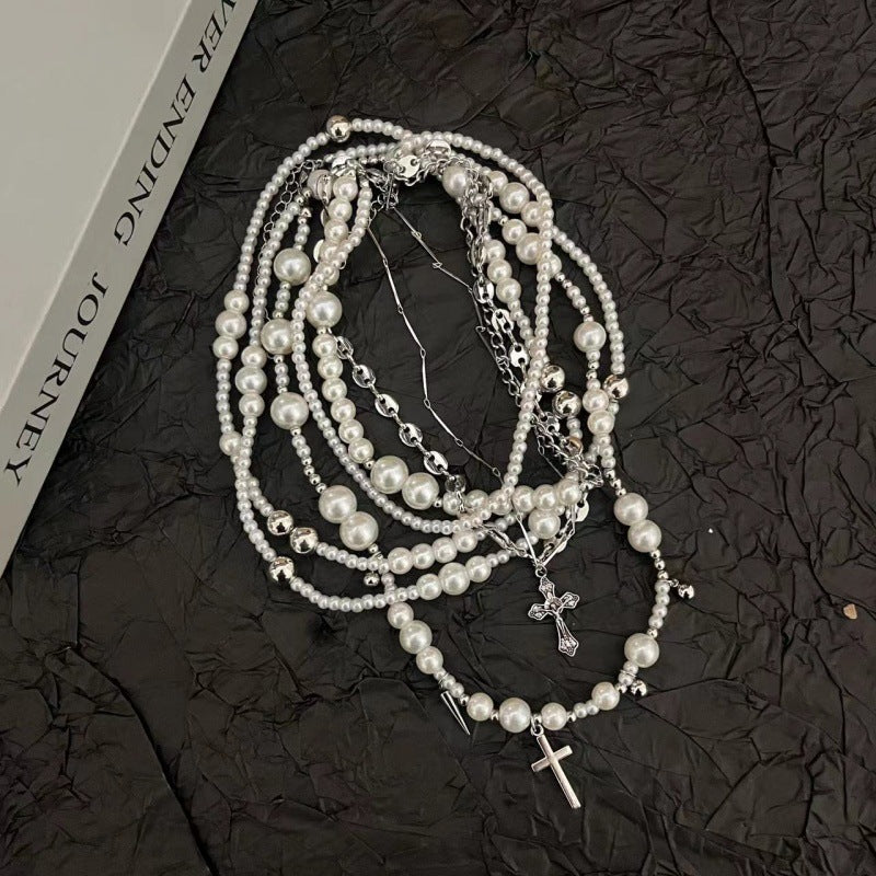 Wholesale Pearl Titanium Steel Long Necklace