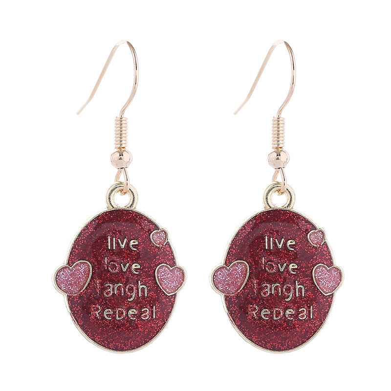 Wholesale Valentine's Day Dropping Oil Love Letter Envelope  Earrings