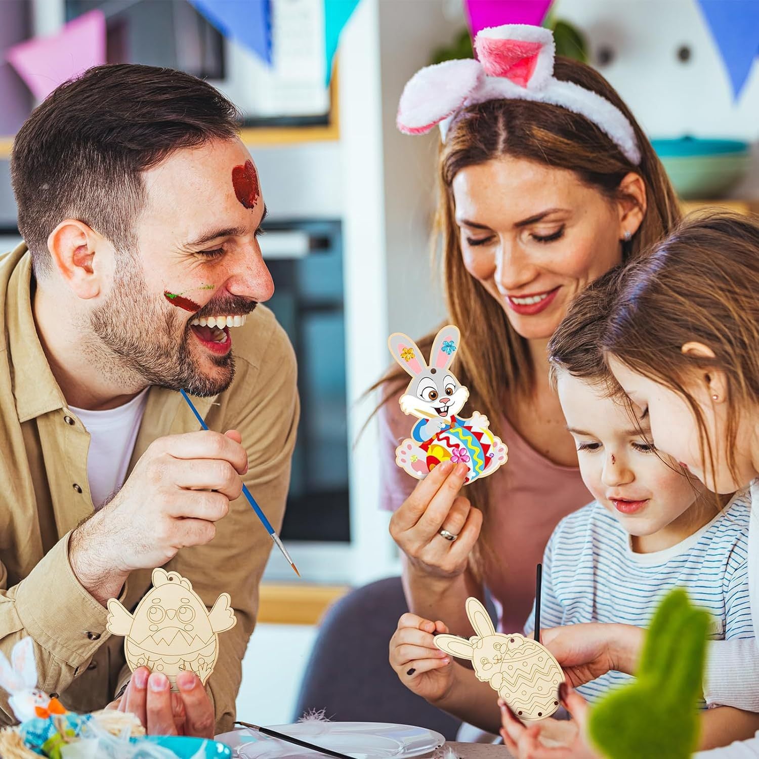 Wholesale Easter suit Wind Bell DIY Wooden Easter Set