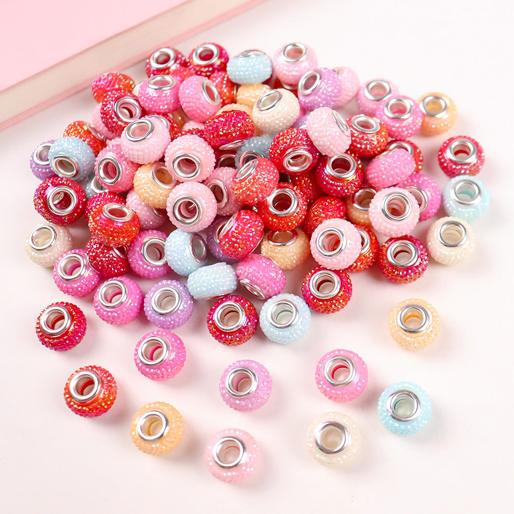 Wholesale100pcs  Big Hole Beads Gypsophila Resin Big Hole Beads DIY Jewelry