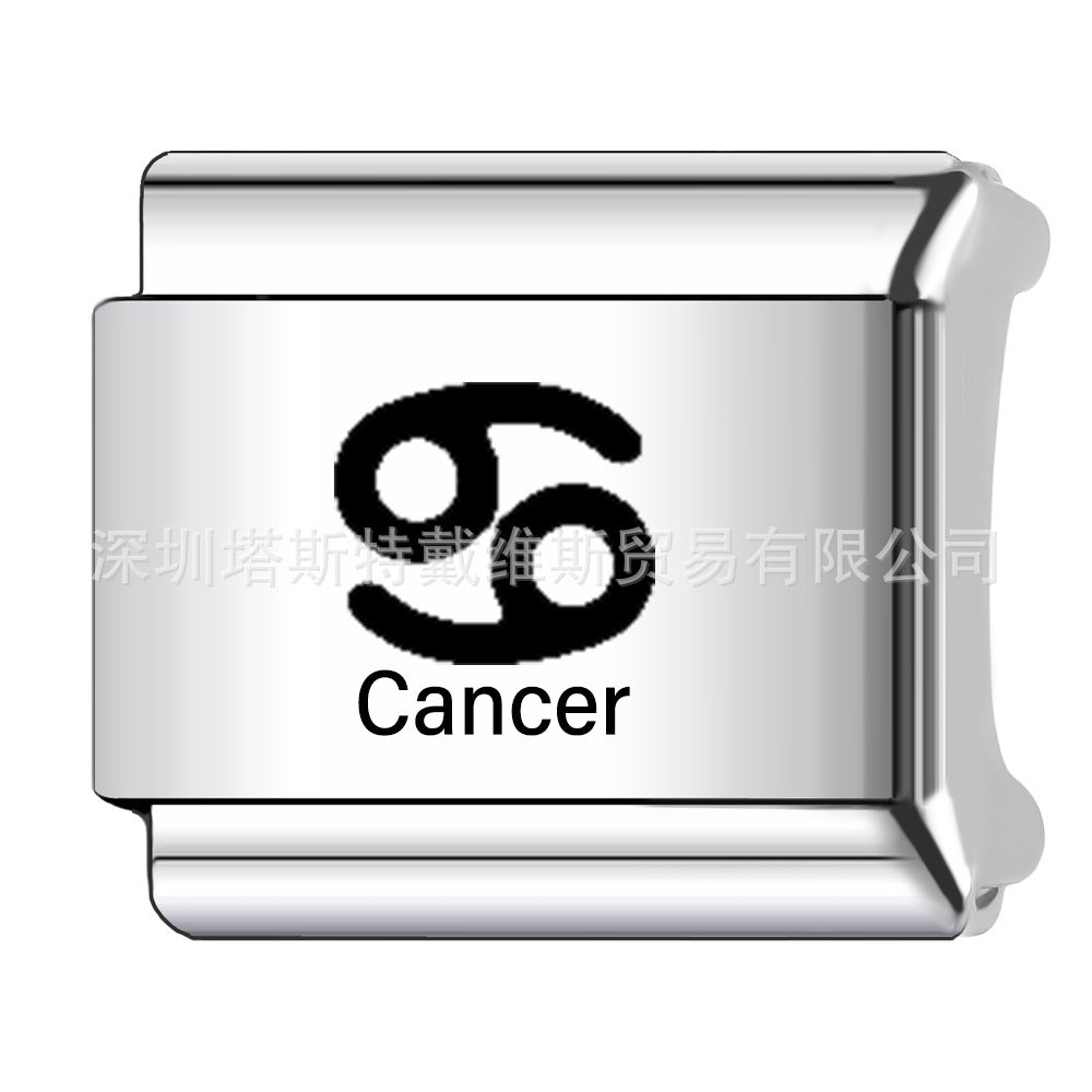 Wholesale 9mm Italian Charm Starter Bracelets DIY square Single Section Creative Stainless Steel Composable Bracelet