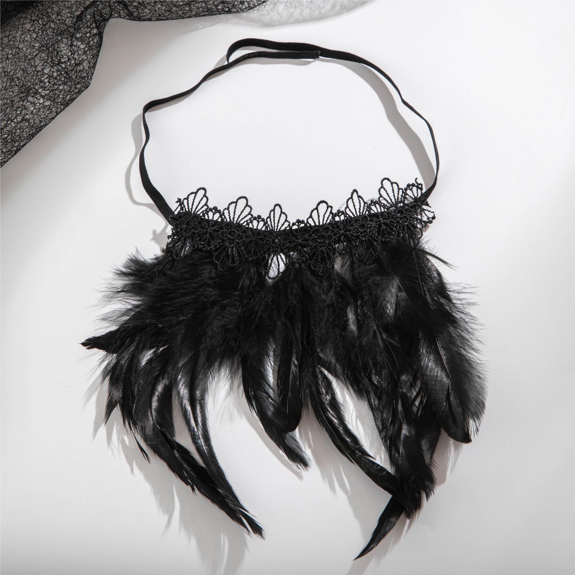 Wholesale  Punk Style Lace Feather Bracelet