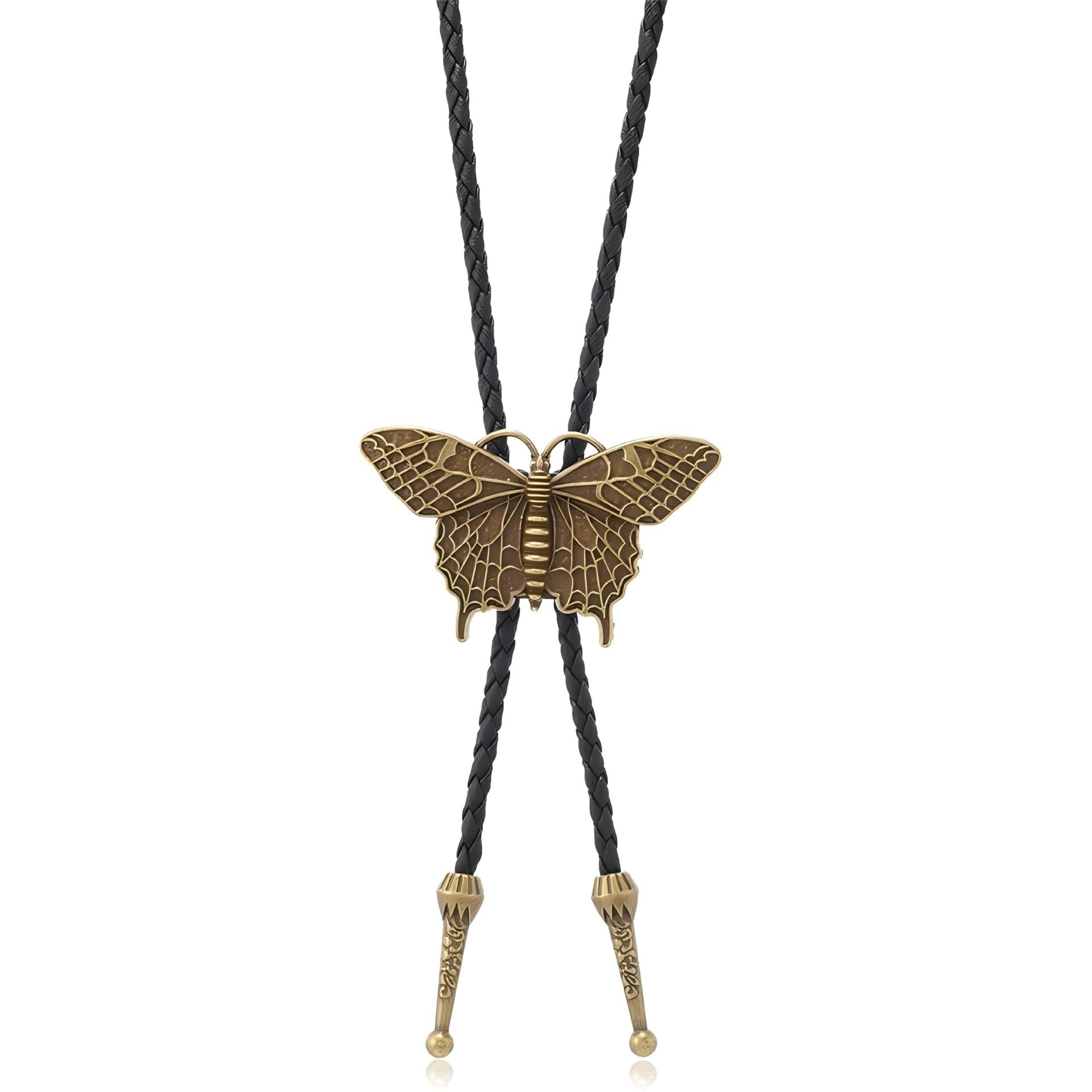 Wholesale PU leather woven rope bull head heart butterfly necklace