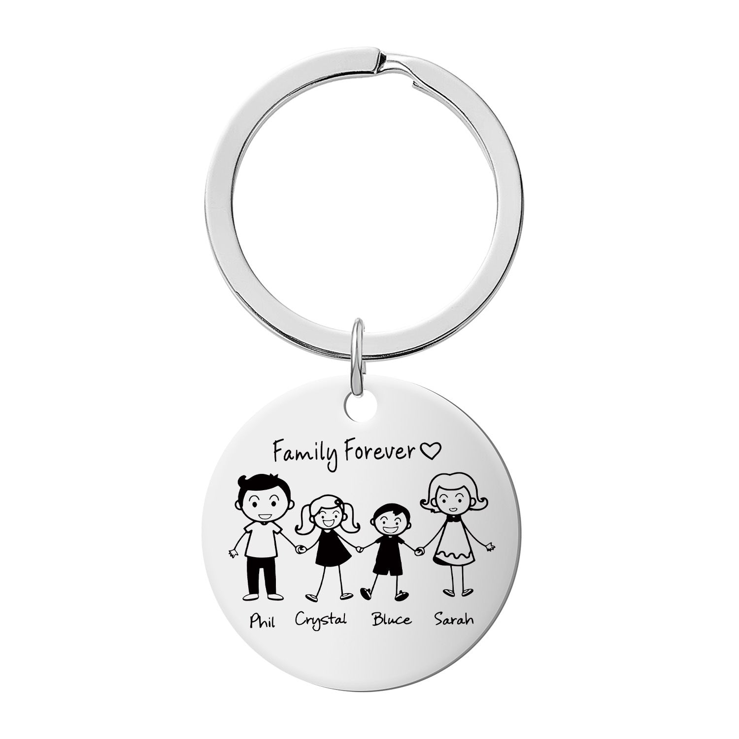 Wholesale Stainless Steel Engraved Key Memorial Family Member Keychain