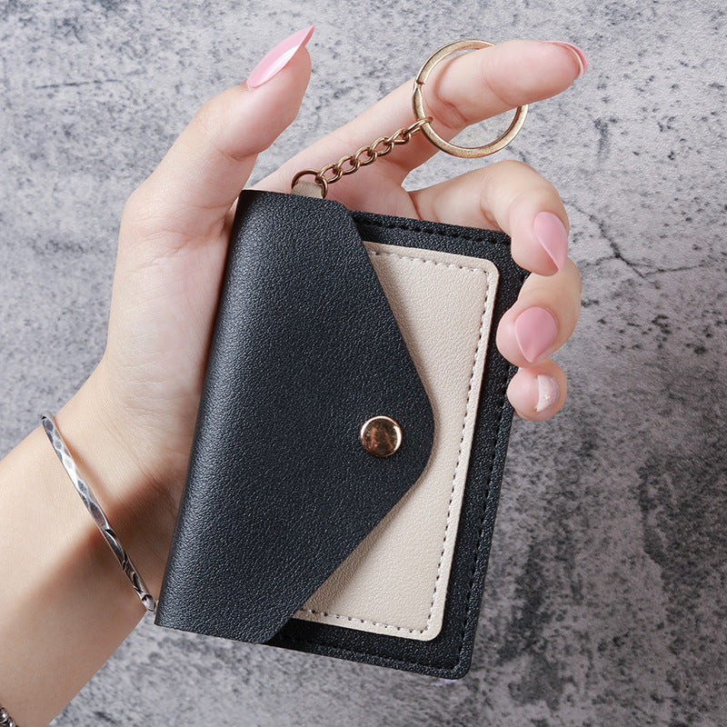 Wholesale Chic Women S PU Leather Short Wallet Powder Pink Solid Color Everyday Card Holder