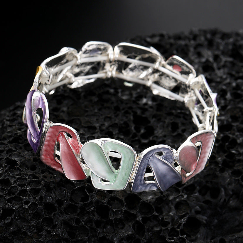 Wholesale color irregular line alloy bracelet
