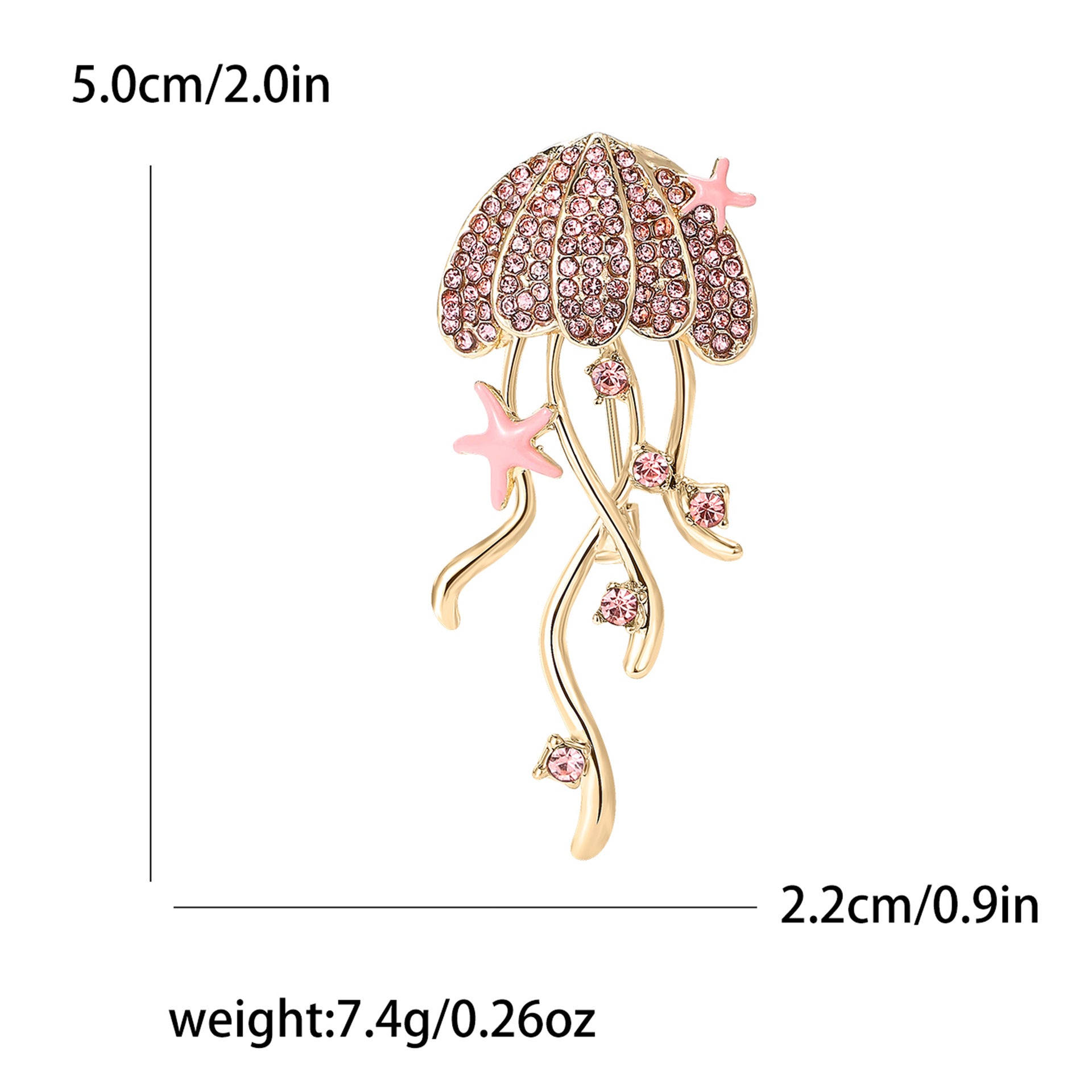 Wholesale Jellyfish Starfish Brooch Pink Alloy Women S Fashion Pin Casual Decorative Jewelry Accessory Gift And Boutique Resale