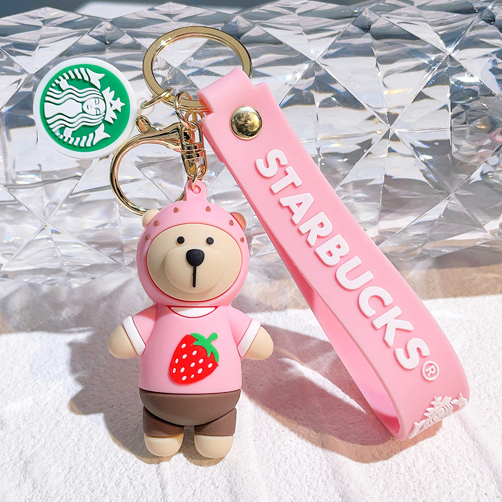 Wholesale Bear Barista Epoxy Doll Keychains ACC-KC-QiWei005