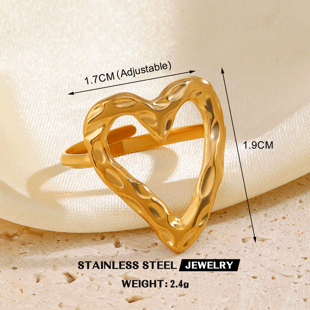 Wholesale Stainless Steel Rings Heart Rings Open Rings ACC-RS-JiaLi003