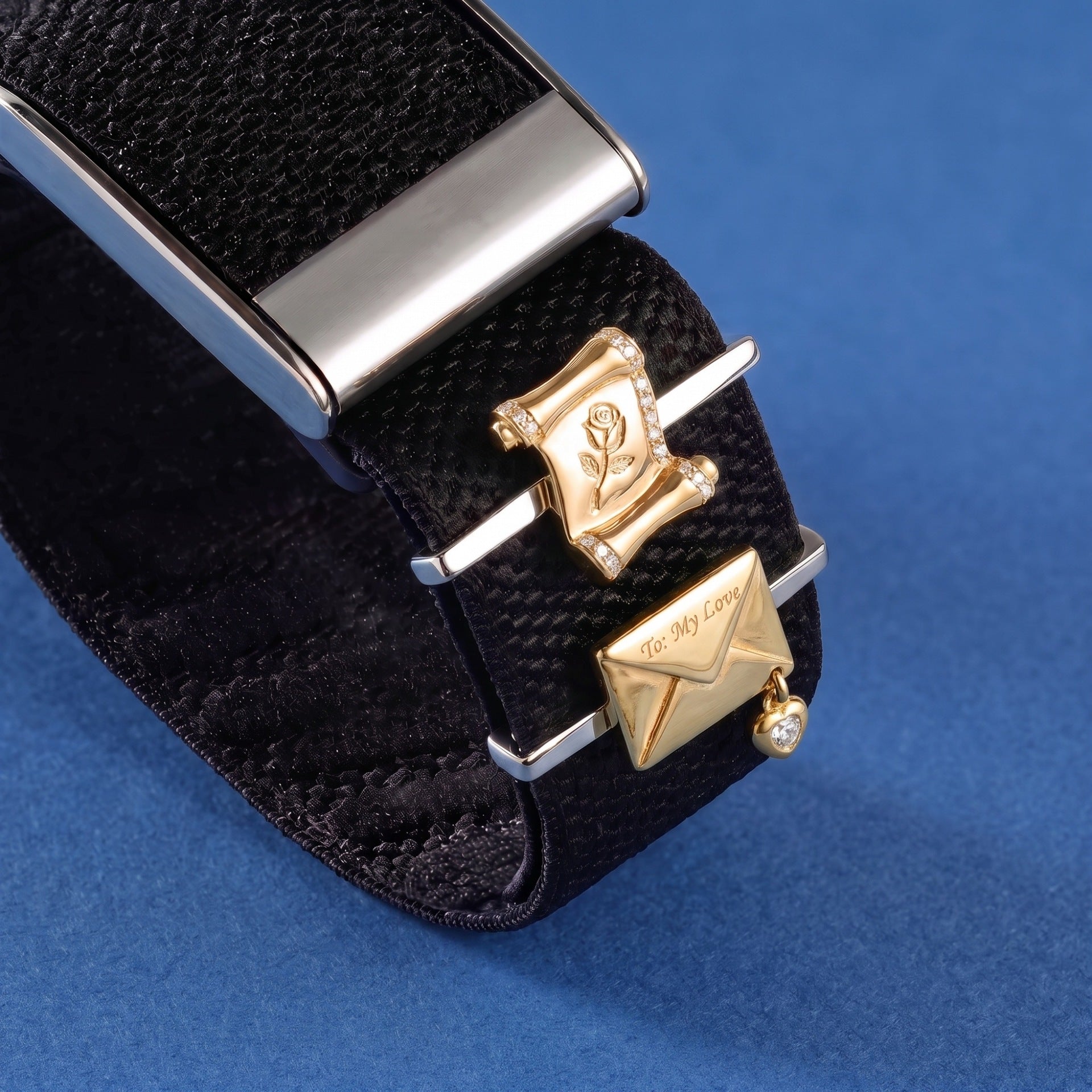 Wholesale Heart Shape Gold Plated Stainless Steel DIY Decorative Charms For Whoop Band Watch Strap And Necklace Jewelry Making Supply