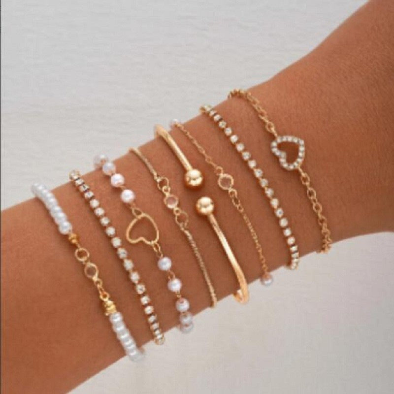 Wholesale Zinc Alloy Multilayer Chain Bracelet Set - Trendy Women' s Fashion Accessory for Everyday Wear