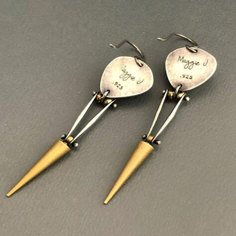 Wholesale retro simple bullet pendant long earrings