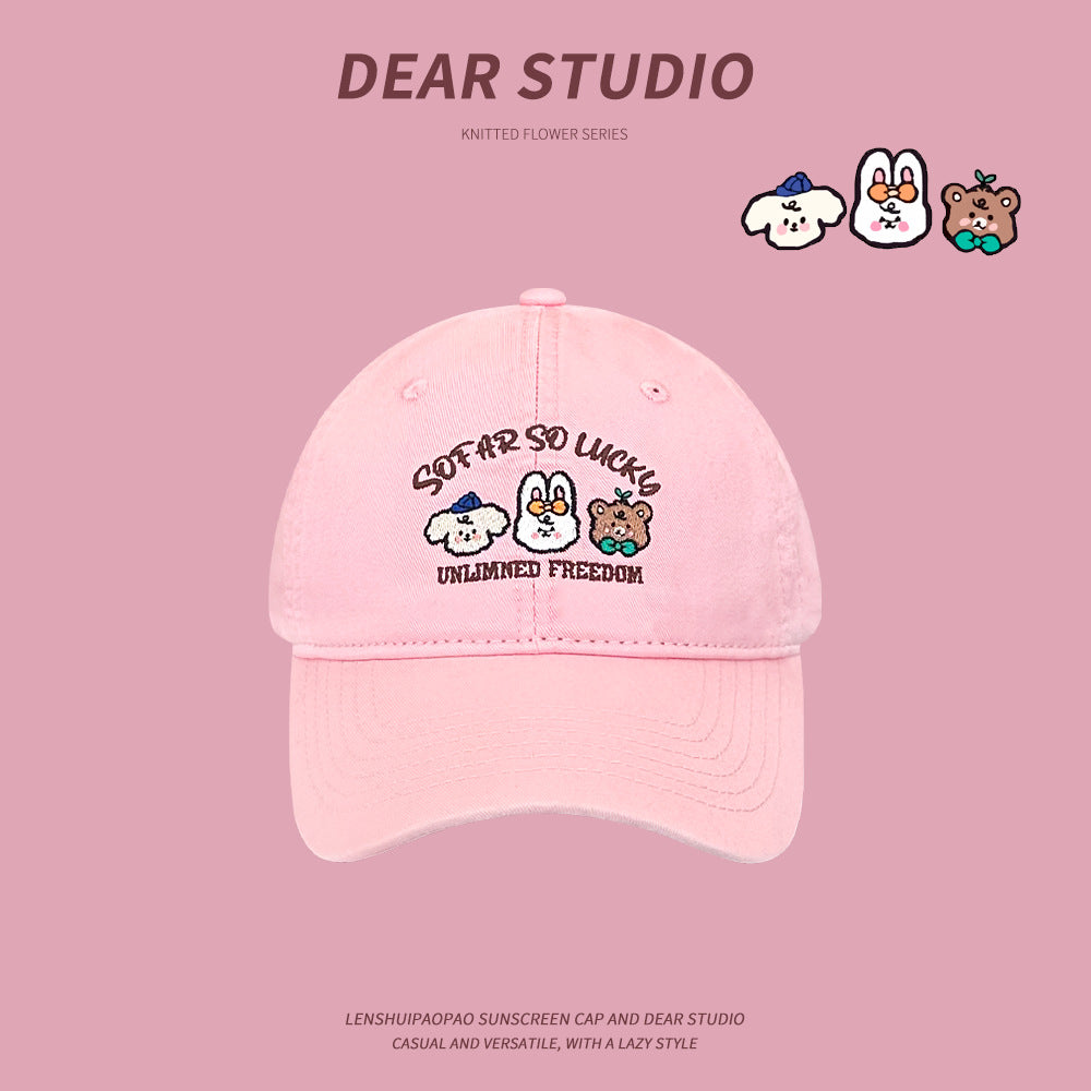 Wholesale Cartoon Hat Embroidered Baseball Cap Retro Workwear Cute Cap ACC-HT-JiangSheng002
