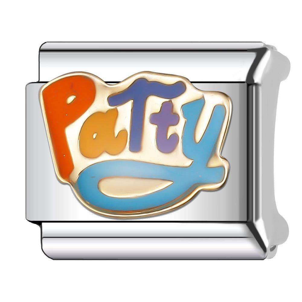 Wholesale Italian Charm Bracelet 9mm DIY Splicing English Stainless Steel Composable Bracelet