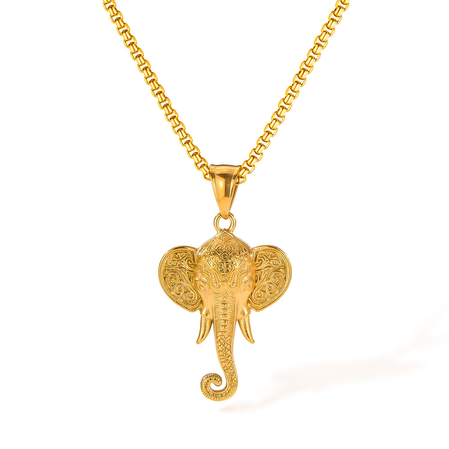 Wholesale  Titanium Steel Elephant Pendant Necklaces