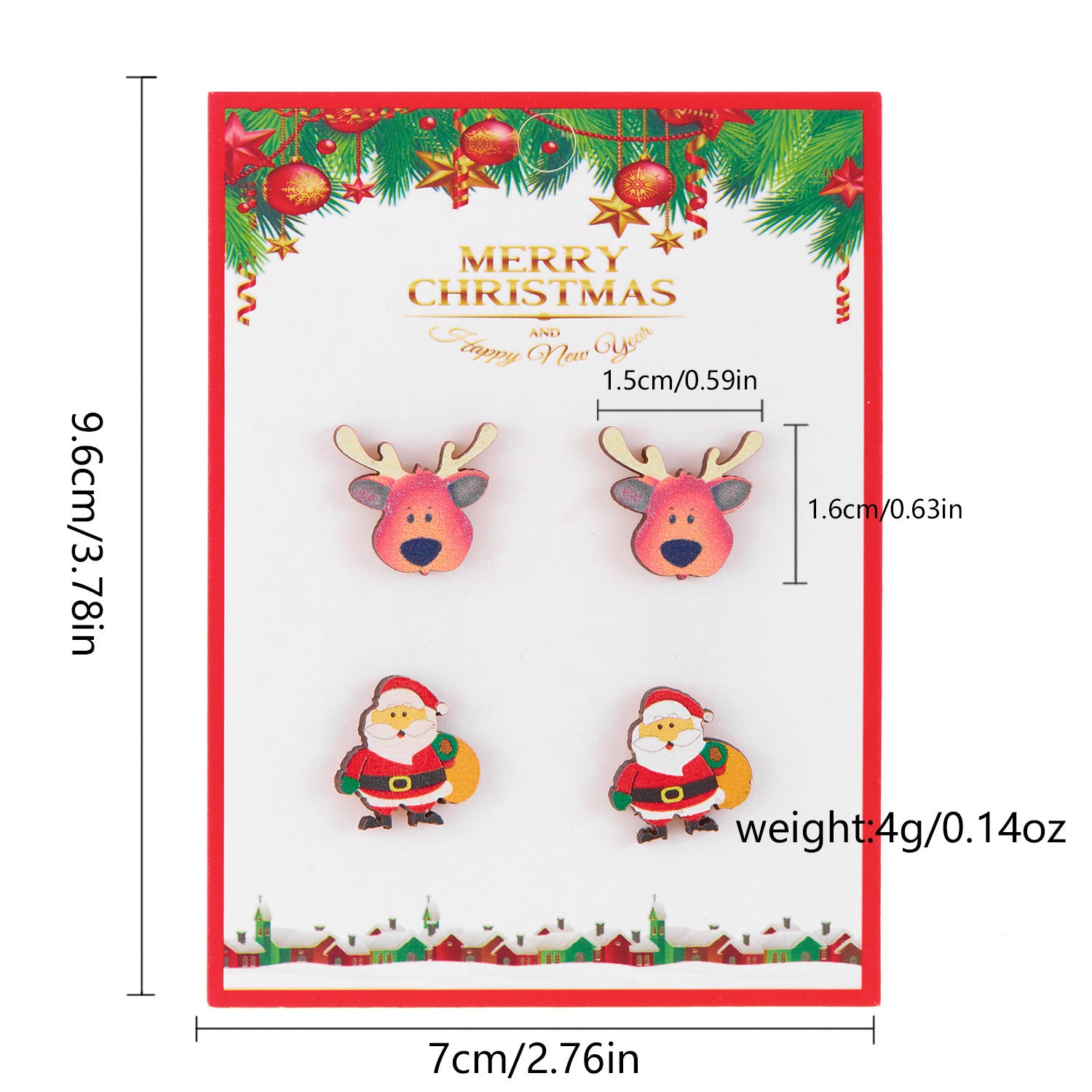 Wholesale Christmas Snowman Snowflake Wood Earrings Set ACC-ES-YingHao001