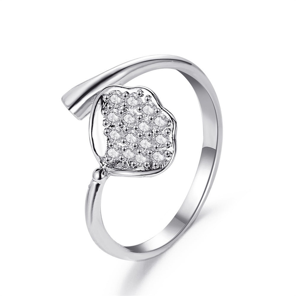 Wholesale  rose gold open  geometric index finger ring