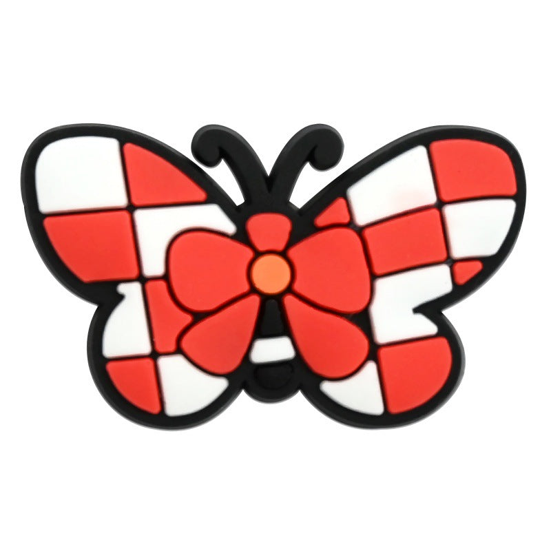 Wholesale Random 100pcs  Spring Picnic Series  PVC Soft Rubber Shoe Buckle Decoration