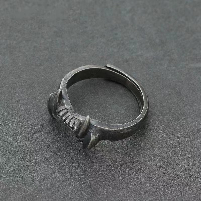 Wholesale Animal Tooth Ring Funny Personality Art Opening Adjustable Ring