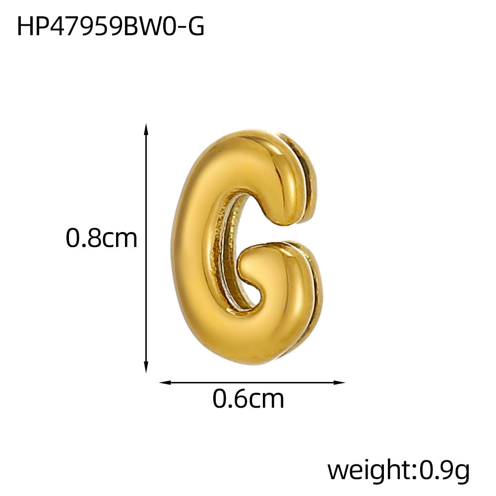 Wholesale Hollow small letters stainless steel plated 18K gold mini pendant