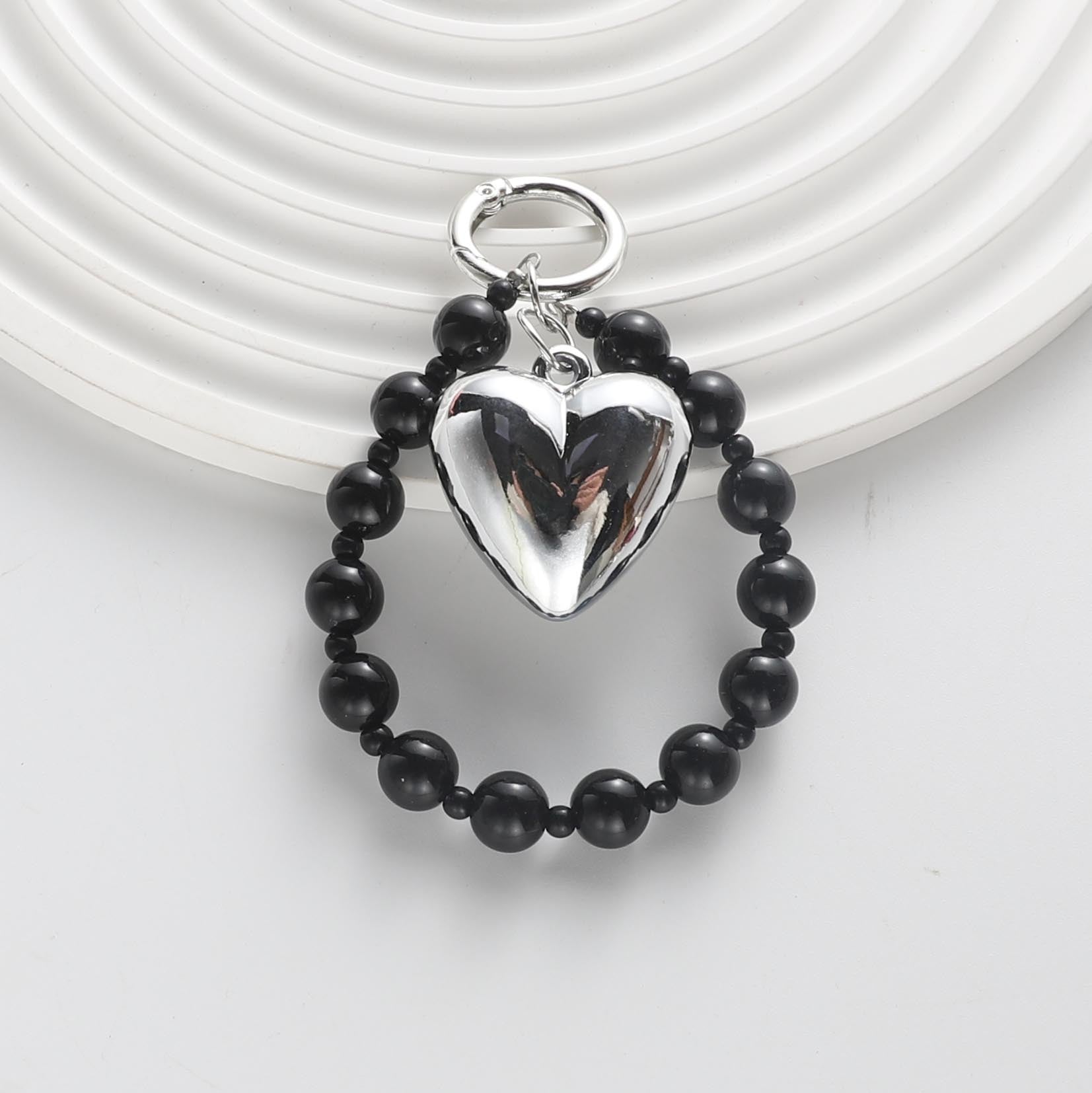 Wholesale Peach Heart Wristlet  Keychains